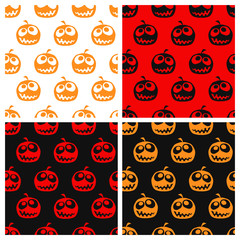 Set of seamless halloween pattern