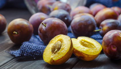 ripe fresh plums