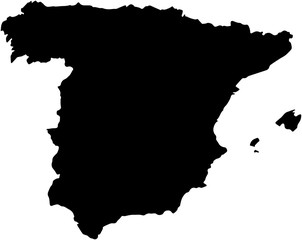 Spain country Map illustration black