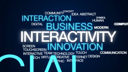 Interactivity animated word cloud, text design animation. - Powered by Adobe