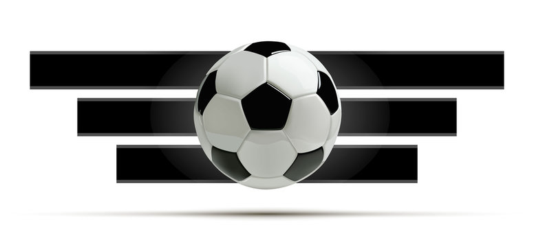 Realistic soccer ball or football ball on white background. 3d Style vector Ball.