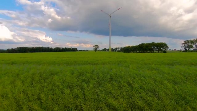 Windmill / Wind power technology - Aerial drone view