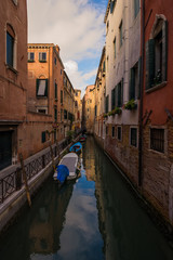 Venice city in Italy. Canals, buildings and boats. Travel (vacation) concept. 
