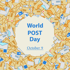 Obraz premium World Post Day, October 9. Vector illustration for you design, card, banner, poster and calendar.