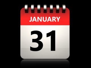 3d 31 january calendar