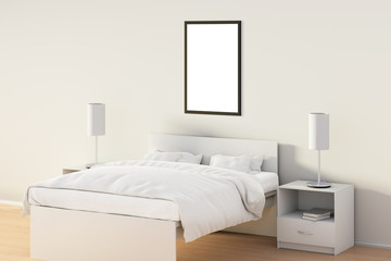 Blank poster in bedroom