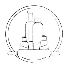 bottles kitchen product icon vector illustration design