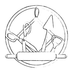 set kitchen equipment emblem vector illustration design