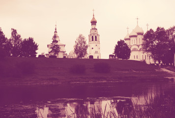 Fototapeta premium Kremlin (Cathedral) Square at sunny day in Vologda, Russia