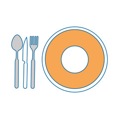 dish with cutlery icon vector illustration design