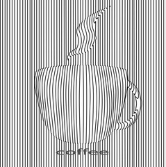 Illusion of a cup of coffee / line / logo