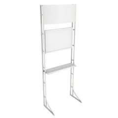 LCD Screen Stand. Blank Trade Show Booth. 3d render of lcd screen isolated on white background. High Resolution. Ad template for your expo design.