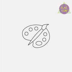 palette with brush line icon