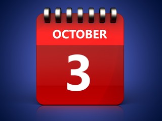 3d 3 october calendar