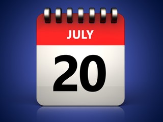 3d 20 july calendar