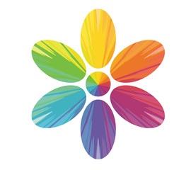 flower multicolored abstract icon