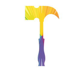 hammer multicolored abstract icon