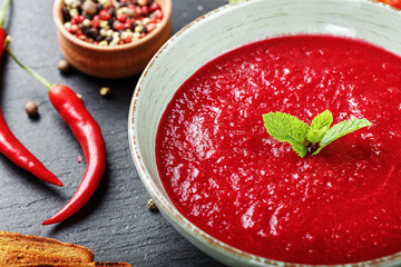 soup gazpacho with spices