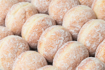 business bakery closeup fresh donut jam background