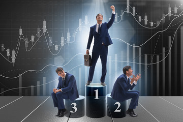 Businessman after successful transaction in business