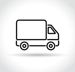 truck line icon on white background