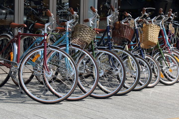 Fototapeta na wymiar 立ち並ぶ自転車