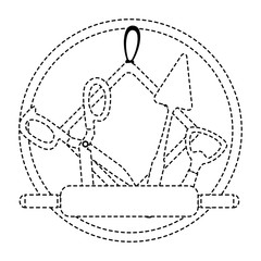 set kitchen equipment emblem vector illustration design