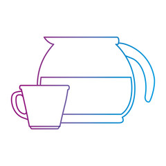 coffee teapot kitchen with cup vector illustration design