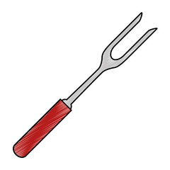 fork grill kitchen cutlery icon vector illustration design