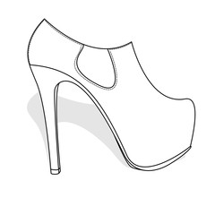 Fashionable womanish shoes isolated on white