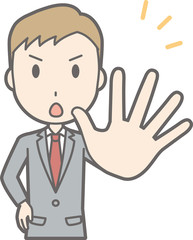 Illustration of a businessman wearing a suit in front of you