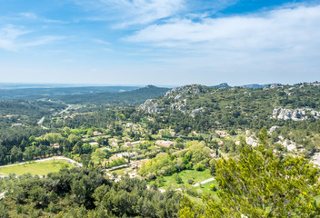 Obraz premium Landscape view from Chateau des Baux-de-provence