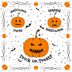 Happy Halloween. Halloween design elements. Vector illustration