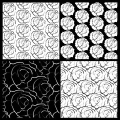 White and black roses background