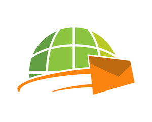 world web globe mail message post icon image vector