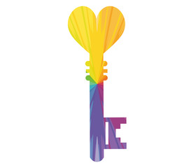 key to love multicolored abstract icon