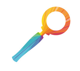 magnifying glass multicolored abstract icon