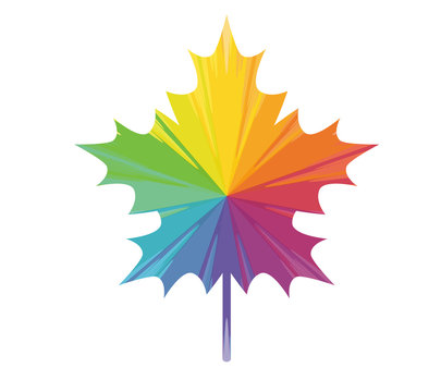 leaf multicolored abstract icon