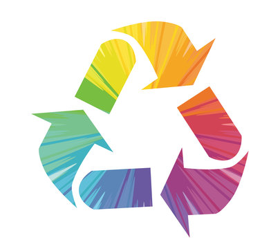 recycling multicolored abstract icon