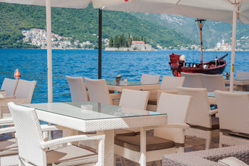Restaurant on sea shore