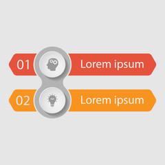 Vector infographic template for diagram, graph, presentation, chart, business concept with 2 options.