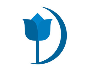 blue tulip flower flora icon image vector