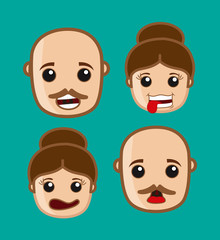 Man and Woman Cartoon Faces