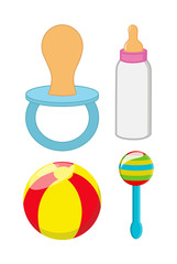 Cartoon Baby Toys and Elements Vector