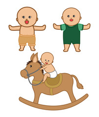 Playing Cartoon Babies - clip-art characters vector