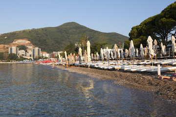 View of the Slavic beach in Budva, Montenegro