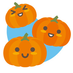 カボチャの親子(空色)