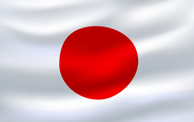Flag of Japan 3d icon waving in the wind