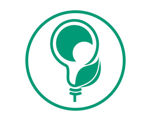 lamp bulb green leaf plants icon image vector