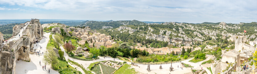 Naklejka premium Lower courtyards in Les Baux-de-provence in France